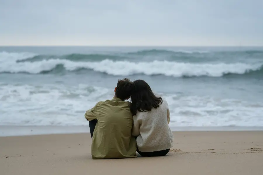Couples at sea beach
