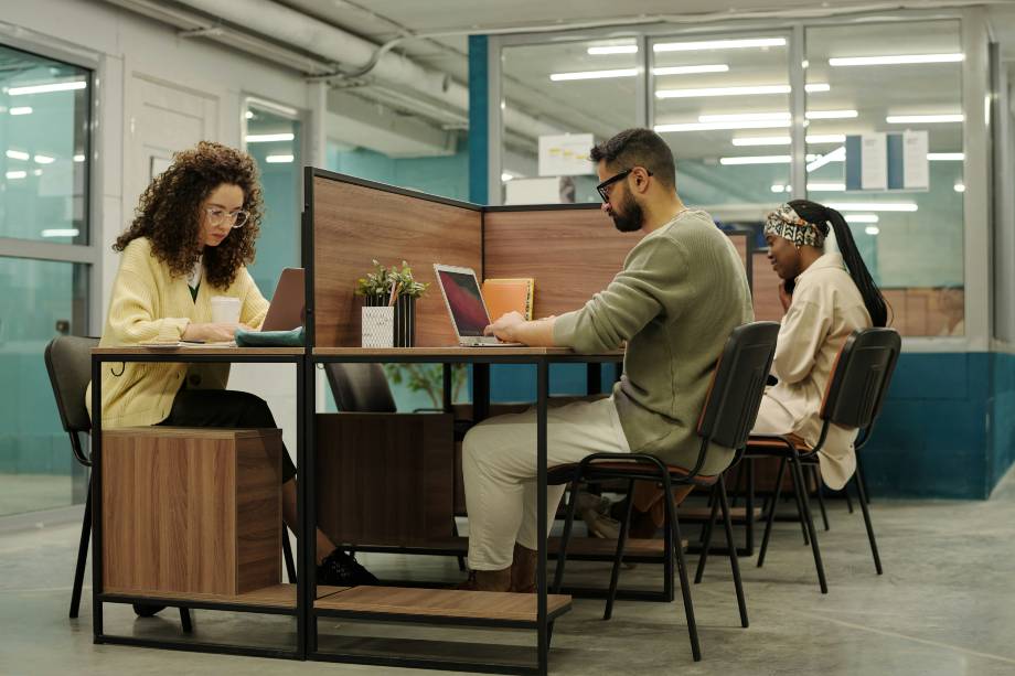 Employee work on desk