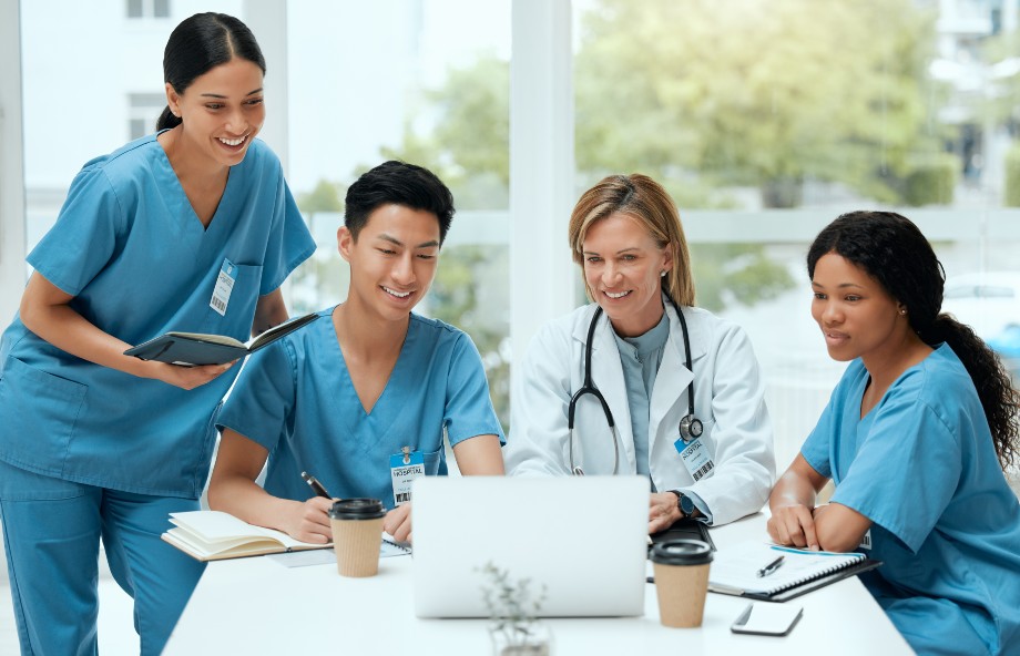 Medical School Teacher and Students