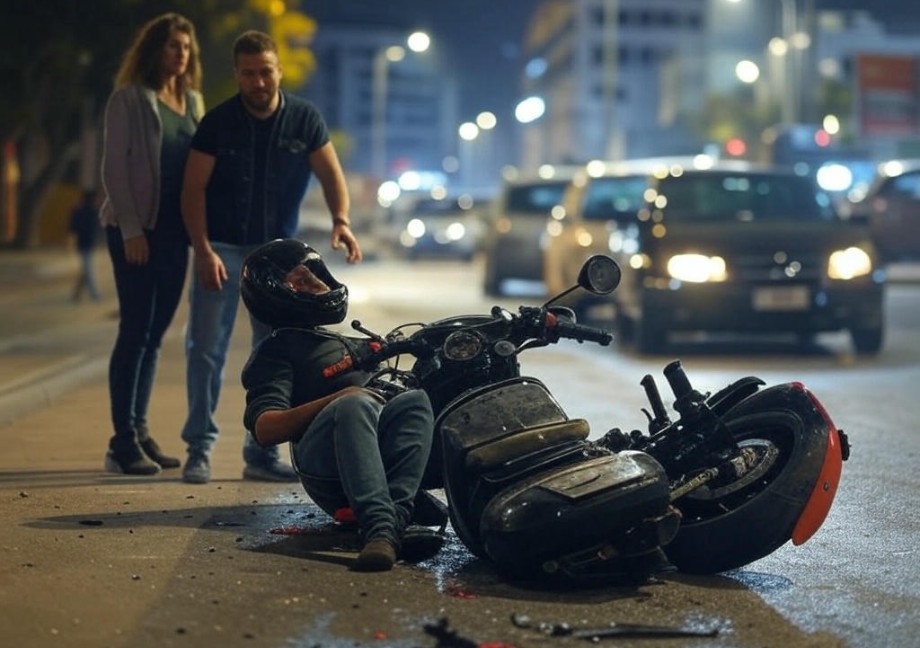 Motorcycle Accident at night