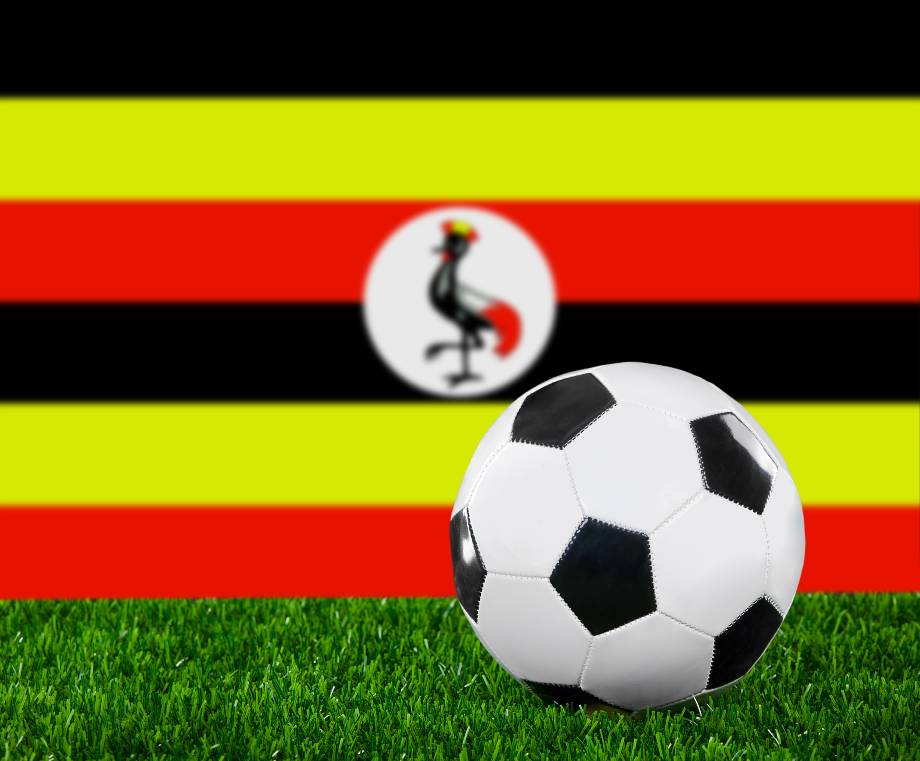 Uganda flag with football