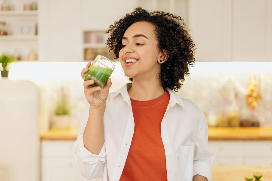 Woman Drink A Fresh Smoothie