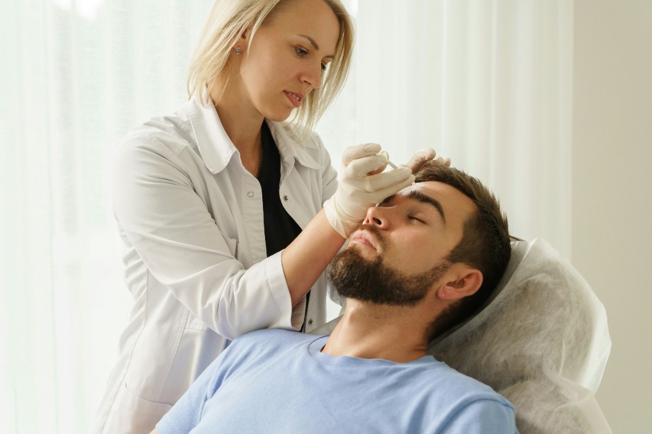 a man receive dermal filler