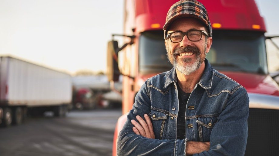 truck driver on parking lot