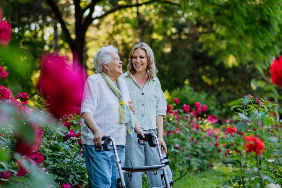 Teenage and grandma